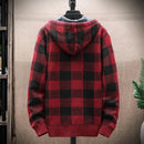 Blusa Masculina Xadrez com Zíper e Capuz